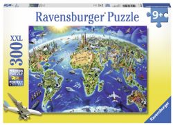 RAVENSBURGER CASSE-TÊTE 300 LARGES PIÈCES - CARTE MONUMENTS DU MONDE #13227