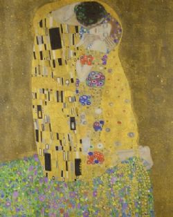 PEINTURE À NUMÉROS COMPLEXE- LE BAISER KLIMT (CADRE) (GRANDE)