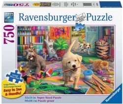 RAVENSBURGER CASSE-TÊTE 750 LARGES PIÈCES - LES PETITS CHIOTS CRÉATIFS #16801