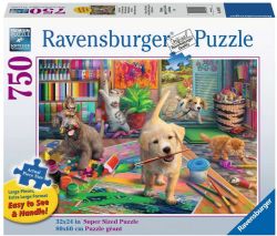 RAVENSBURGER CASSE-TÊTE 750 PIÈCES GRANDES PIÈCES - LES PETITS CHIOTS CRÉATIFS #16801