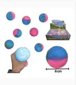 BALLE SQUISHIE DE COULEUR CORAL 6CM (2'')