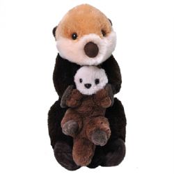 PELUCHE MAMAN ET BÉBÉ LOUTRE - WILD REPUBLIC