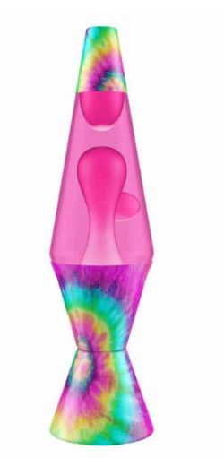 LAVA LAMPE ROSE AUX MOTIFS TIE DYE 14,5