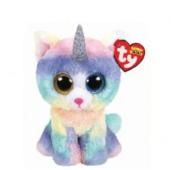// PELUCHE TY BEANIE BOOS - HEATHER LE CHAT LICORNE MÉDIUM