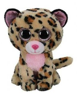 PELUCHE TY BEANIE BOOS - LIVVIE LÉOPARD MARRON ET ROSE PETIT 6