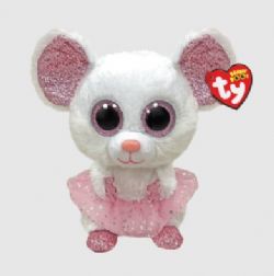 PELUCHE TY BEANIE BOOS - NINA SOURIS BALLERINE BLANCHE MÉDIUM 13