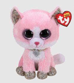 PELUCHE TY BEANIE BOOS - FIONA CHAT ROSE MÉDIUM 13