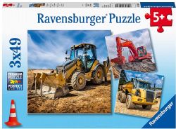 RAVENSBURGER CASSE-TÊTE 3 X 49 PIÈCES - VÉHICULES DE CHANTIER #05032