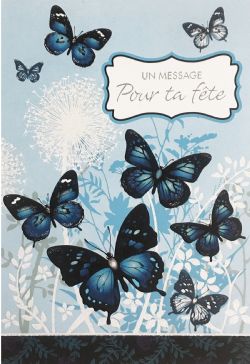 Carte anniversaire femme Papillons avec votre propre texte. Réf.  237-Confinement