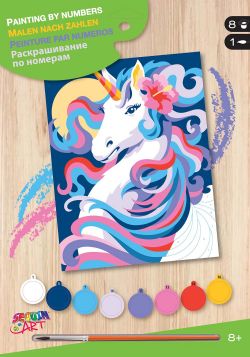 PEINTURE À NUMÉROS JUNIOR - LICORNE AU CLAIR DE LUNE *23