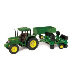 JOHN DEERE 6410 TRACTEUR AVEC BARGE WAGON ET DISQUE, ECHELLE 1/32