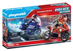 *** PLAYMOBIL - POLICIER À MOTO ET MOTARD #70462