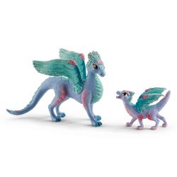 Figura Schleich - Mamá Dragón Y Bebé Dragón, Juguete De Colección Para Niños
