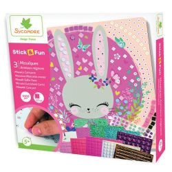 STICK'N FUN - PETIT MODÈLE 3 MOSAÏQUES - ANIMAUX MIGNONS