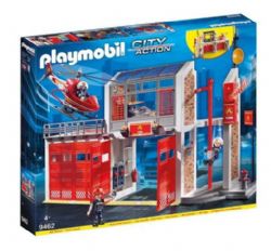 PLAYMOBIL - CASERNE DE POMPIERS AVEC HELICOPTERE #9462