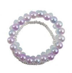 BRACELET DE PERLES BLEUS, VIOLETS ET BLANCS