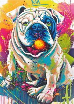 JACAROU CASSE-TÊTE 1000 PIÈCES - NEW KING PABLO!  PAR ANDRÉA MARQUIS (CHIEN BULLDOG)