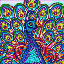 JACAROU - PAON 50CM X 50CM - DIAMOND DOTZ