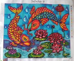 JACAROU - POISSONS KOÏ 50CM X 40CM -DIAMOND DOTZ