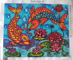 JACAROU - POISSONS KOÏ 50X40 -DIAMOND DOTZ