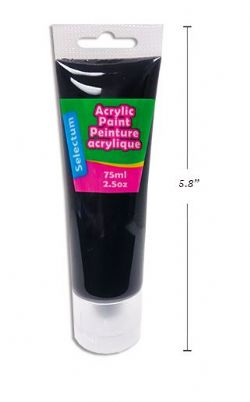 PEINTURE ACRYLIQUE NOIR EN TUBE FORMAT 75ML