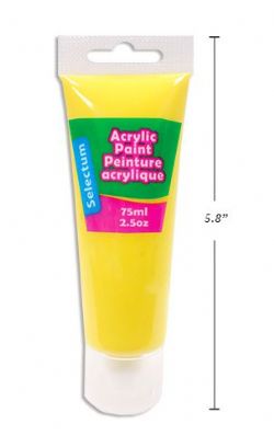 PEINTURE ACRYLIQUE JAUNE EN TUBE FORMAT 75ML