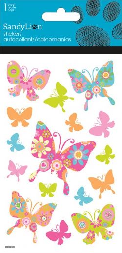 // PAPILLONS COLORÉS AVEC AUTOCOLLANTS BRILLANTS