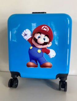 VALISE DELUXE MARIO BROS BLEU AVEC SERRURE 18