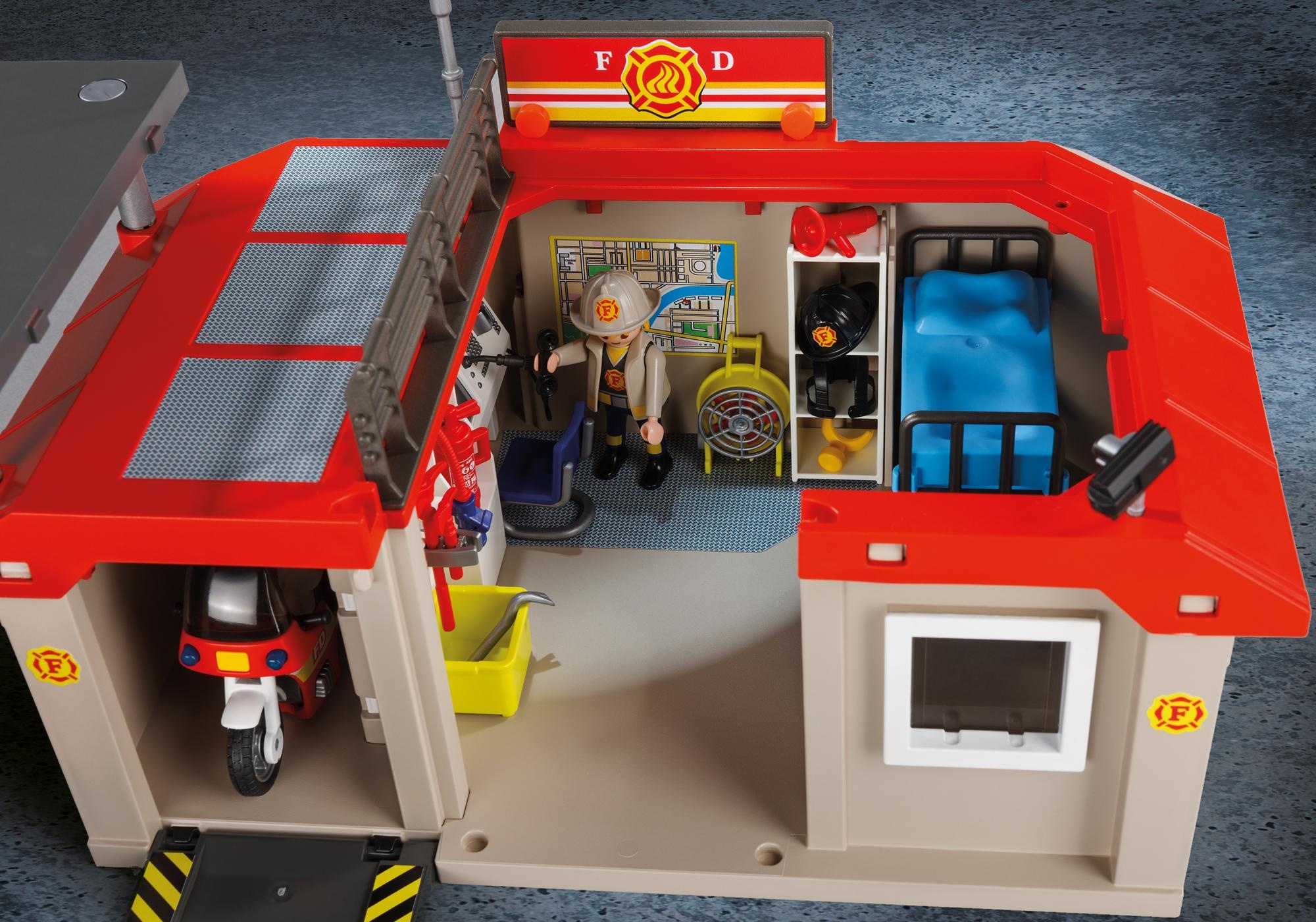 PLAYMOBIL CITY ACTION - CASERNE DE POMPIERS TRANSPORTABLE #5663 - PLAYMOBIL  / City Action